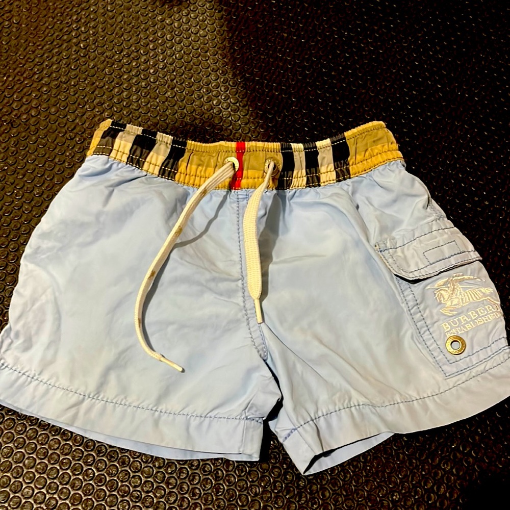 Burberry boys swim shorts light blue 18m